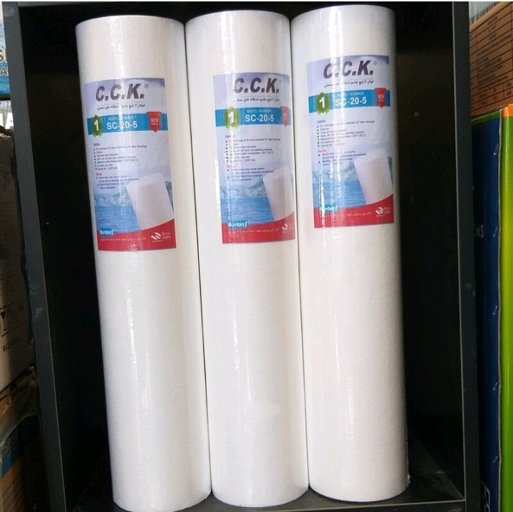 فیلتر اولیه pp ۲۰ جامبو ۲۰ اینچ ۵ میکرون برند cck وزن ۷۰۰ گرم