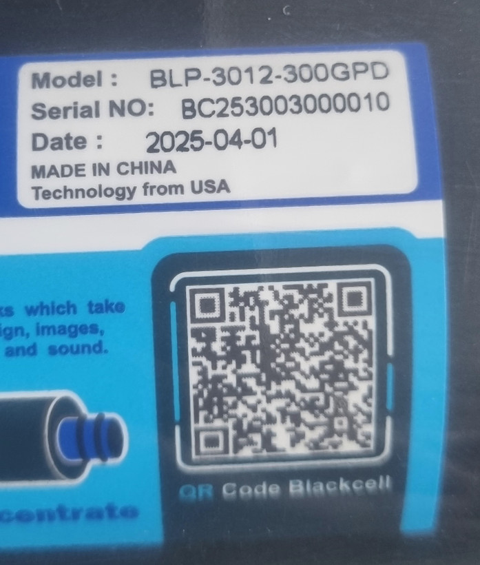 ممبران ۳۰۰ گالن کوتاه مدلBLP3012 بلک سلBlackcell (اصل)