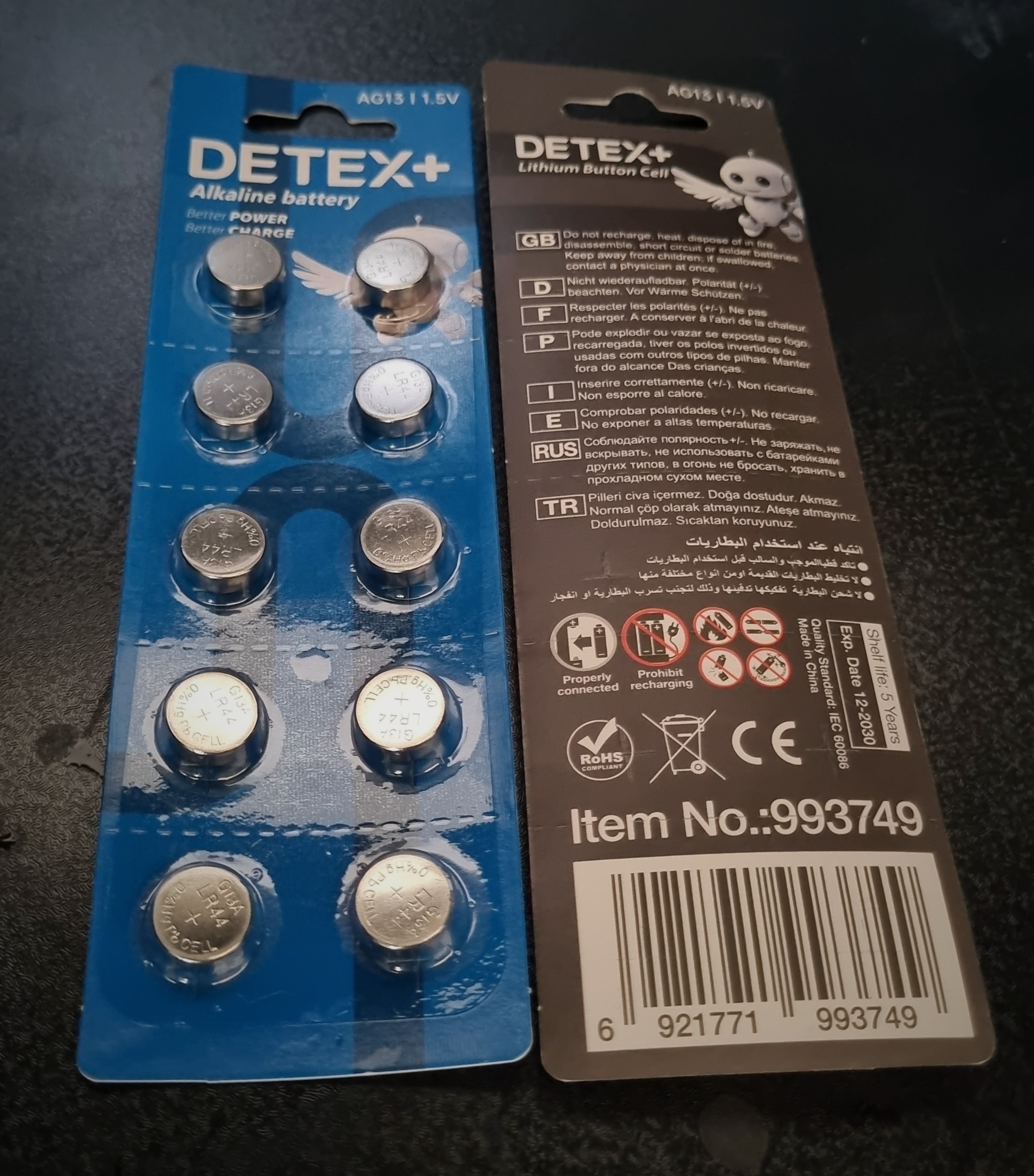 باتری سکه ای ۱۰ عددی DETEX+مدل LR44