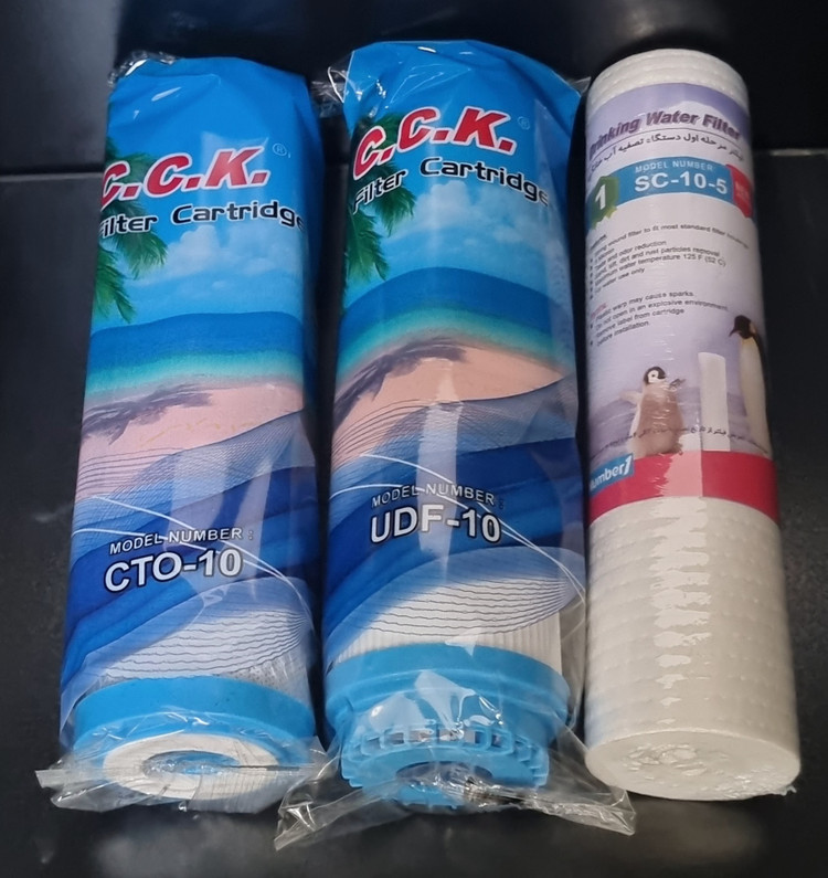 پک سه عددی فیلتر های پایین دستگاه تصفیه آب cck