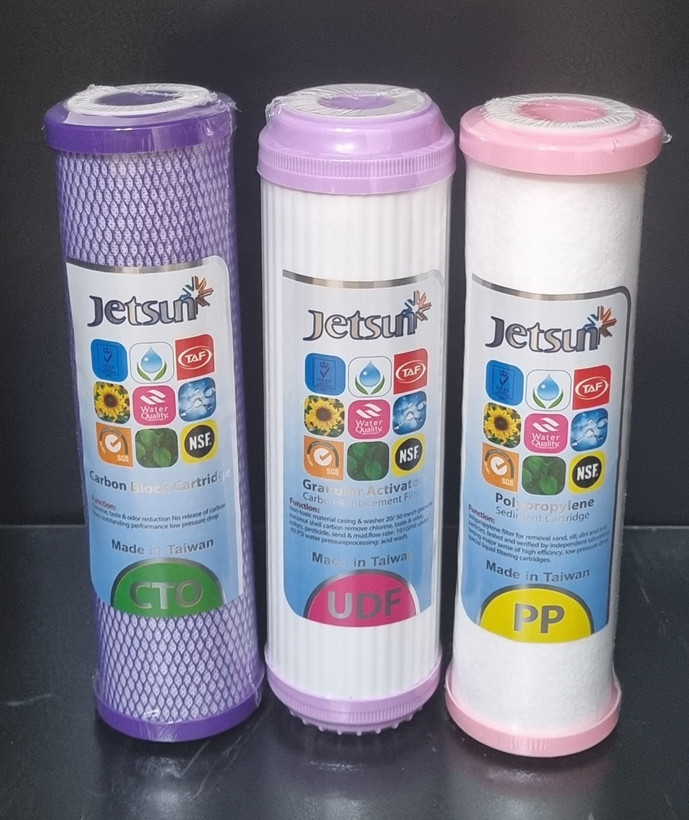 فیلتر سه مرحله اول دستگاه تصفیه آب خانگی برند جت سان Jetsun پلاس