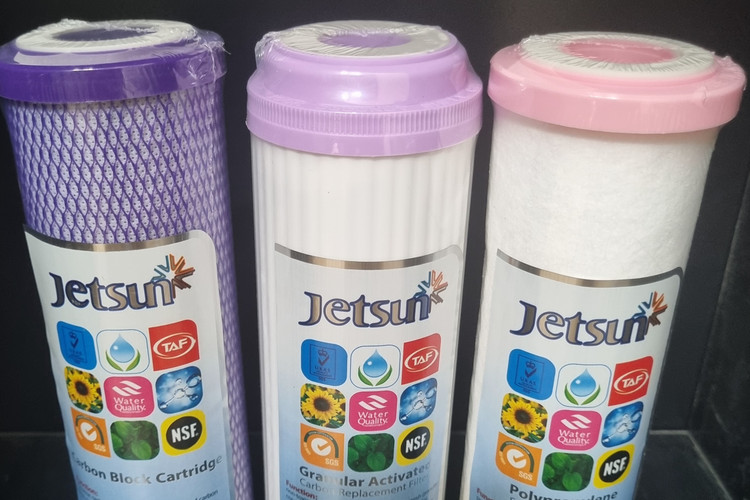 فیلتر سه مرحله اول دستگاه تصفیه آب خانگی برند جت سان Jetsun پلاس